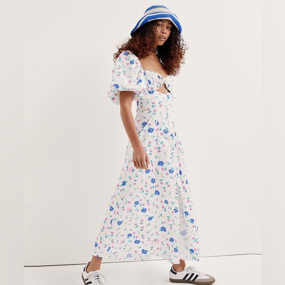 For Love & Lemons Lexy Maxi Dress White Floral